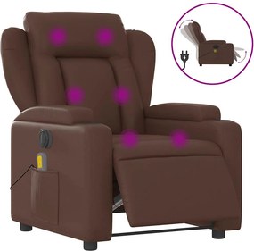 vidaXL barna műbőr elektromos dönthető masszázsfotel