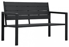 fekete fautánzatú HDPE kerti pad 120 cm