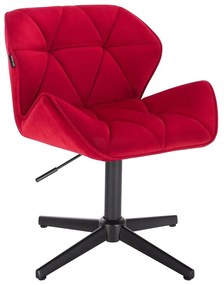 HR111CROSS Vörös modern velúr szék fekete lábbal