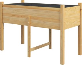 Outsunny Felemelkedett Városi Kert Fa Ültető Asztal 115x55x80 cm Ültető edény Nem Szőtt Szövet a Növények Virágok Zöldségek Terjesztésére | Aosom