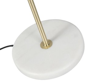 Kaso asztali lámpa sárgaréz lámpatesttel, bársony lámpabúrával, levélmintával és arany belsővel