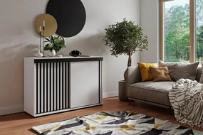 Malani 140 Tolóajtós Komód 140cm, Fehér