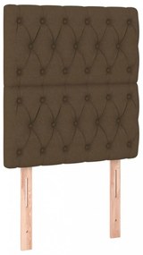 sötétbarna szövet LED-es fejtámla 80x7x118/128 cm