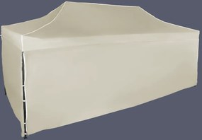 Gyorsan összecsukható sátor 3x6m - acél, 4 oldalfal, Bézs