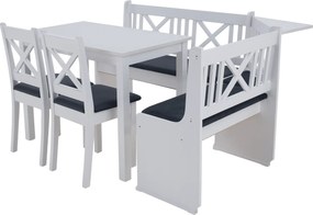 Sarokpad, fa, fehér/sötétszürke, ELODIE X1