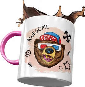 Rózsaszín bögre macival Aranyos mackó ajándék fényképes nyomtatással