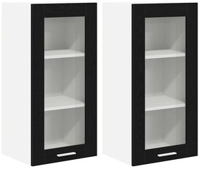 Függő szekrény Riga 2 pcs Fekete tölgy 40 x 31 x 80 cm Faanyag