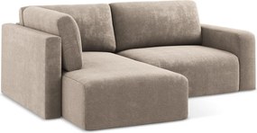 Bézs zsenília kinyitható-tárolóhelyes sarokkanapé (bal oldali-L alakú) Kona – Makamii