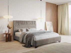 Franciaágy 160 cm Lania 160 (ágyráccsal) (bézs + barna). 1098719