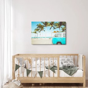 Kép - Vintage furgon a tengerparton (90x60 cm)