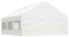 fehér polietilén pavilon tetővel 6,69 x 5,88 x 3,75 m