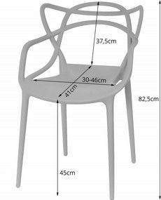 4 db műanyag szék KATO szett, terrakotta