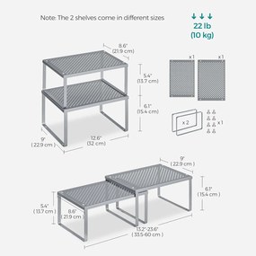 Konyhai fűszertartó rendszerező 2 db-os szett, ezüst