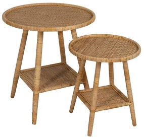 Rattan kerek tárolóasztal ø 60 cm – Ixia