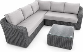 AVENBERG LIDO kerti rattan sarokgarnitúra, szürke