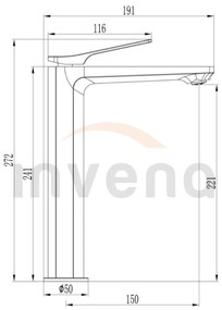 Invena Neri, magas mosdócsaptelep, króm, BU-01-W01-L