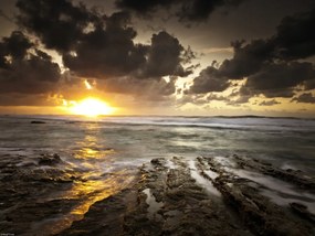 Poszter 40x30cm Naplemente a Palmachim strandon 2, Assaf Frank