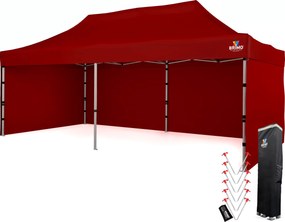 Alumínium esküvői sátor 3x6 m – elegáns és gyorsan felállítható - plusz 3 oldalfal - Piros