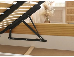 Sárga kárpitozott ágyneműtartós franciaágy ágyráccsal 180x200 cm Jade – Bobochic Paris