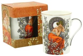 Porcelán Mucha bögre 300 ml Topáz díszdobozban
