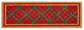 Karácsonyi kókuszrost lábtörlő 25x75 cm skótkockás