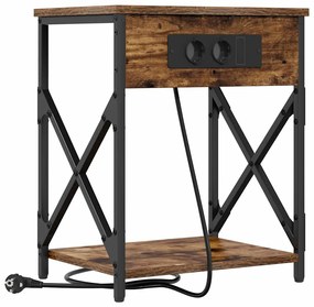 Éjjeliszekrény 2 pcs Füstölt tölgy 41 x 31 x 51 cm Faanyag