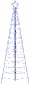 LED Karácsonyfák talajráccsal 390 LED-del Kék 250 cm Vas