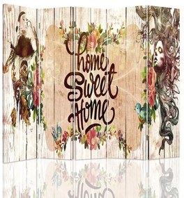 Gario Paraván Home Sweet Home felirattal Méret: 180 x 170 cm, Kivitelezés: Forgó paraván 360°