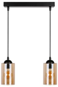 Fekete függőlámpa üveg búrával 10x34 cm Bistro – Candellux Lighting