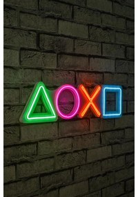 Műanyag LED-es fali dekoráció, Play Station - Multicolor