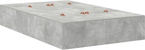 vidaXL Ágykeret tárolóval fiókkal Beton Szürke 120 cm Faanyag