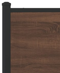 barna tölgy színű fém ágykeret matrac nélkül 100 x 200 cm