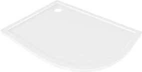 Mexen Flow félköríves aszimmetrikus slim bal 90 x 80 cm, fehér fényes - 46Q108090L