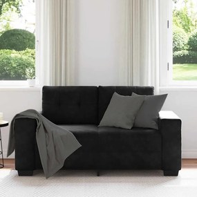 vidaXL fekete bársony loveseat kanapé 120 cm