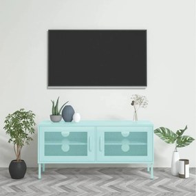 Mentazöld acél tv-szekrény 105 x 35 x 50 cm