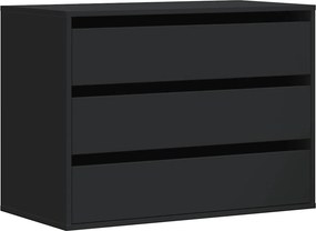 vidaXL fekete szerelt fa fiókos sarokszekrény 80 x 41 x 58 cm