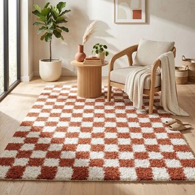 Krémszínű-terrakotta színű szőnyeg 120x170 cm Grida – ESTE