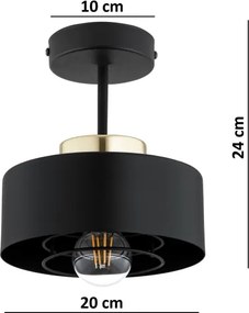 Brilagi - Felületre szerelhető csillár SPRING 1xE27/60W/230V fekete/arany