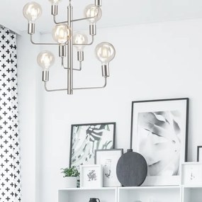 Csillár láncon ORLANDO 8xE27/60W/230V ezüst