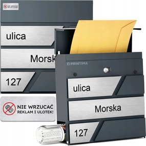 Nagy Levéltartó Doboz Házszámmal Antracit Levéltartó Doboz Házszám