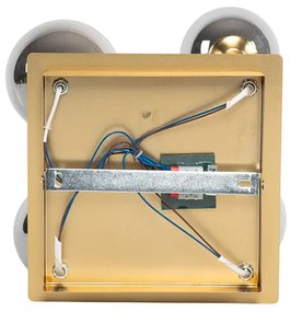 Modern mennyezeti lámpa arany 5-ös füstüveggel - Athén