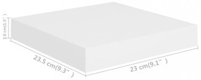 fehér MDF lebegő fali polc 23 x 23,5 x 3,8 cm