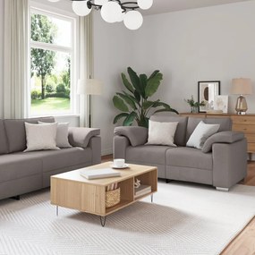 3 részes kanapé szett párnákkal, taupe színű szövet