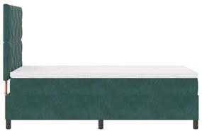 Boxspring Ágy Matraccal Sötét Zöld Egyágyas Bársonyos