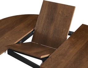 Kihúzható étkezőasztal, sötét tölgy/fekete, 100x100-140x75 cm, ABERO TYP 1