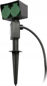 Faro GARTEN-1 kültéri konnektoroszlop, IP44, fekete, dugaszolható, 2 db-os konnektor