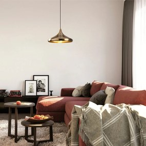 Aranyszínű függőlámpa fém búrával ø 35 cm Berceste – Opviq lights