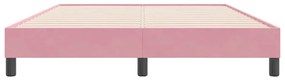 vidaXL rózsaszín bársony rugós ágy matrac nélkül 160x220 cm