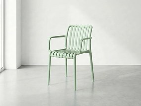 Műanyag szék TREGO karfákkal, zöld