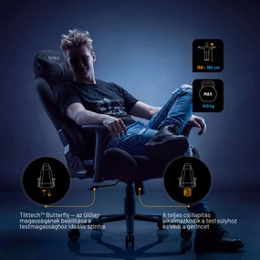 Szövet gamer szék fekete Diablo X-One 2.0 Burned Black King